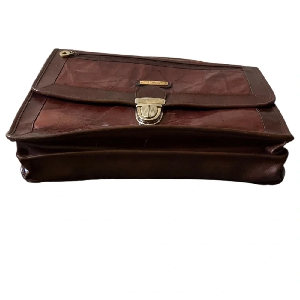 M.C. Vintage GENUINE‎ LEATHER Handbag Briefcase Messenger Patent Leather - Picture 5 of 11